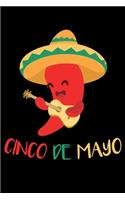 Cinco De Mayo Chilischote mit Gitarre und Sombrero: 6x9 120 pages blank - Your personal Diary