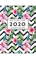 2020 Planner Weekly and Monthly - 12 Months, Free Note and Vision Board Jan 1, 2020 to Dec 31