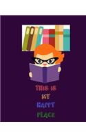 This is My Happy Place: Reading Log 8 x 10 inches - 100 pages - Cute Girls Purple Book Cover - Best Gift for Book Lovers -