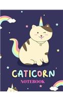Caticorn Notebook: Primary Composition Notebook Grades K-2: Cute Caticorn Primary Journal for Girls and Children, Great for Writing, Drawing, Sketching, Doodling. PERF