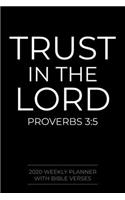 2020 Weekly Planner With Bible Verses Trust In The Lord Proverbs 3