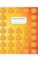 Composition Notebook: Orange Halloween Pumpkin - Colored Cover