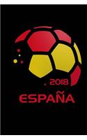 Espana Soccer Fan Journal: Blank Lined Composition Notebook 75 Sheets / 150 Pages 6 x 9 inch