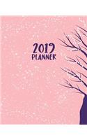 2019 Planner: Daily Weekly & Monthly Calendar Schedule Organizer to Do List (Pink Winter)