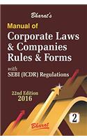 Manual of CORPORATE LAWS & COMPANIES Rules & Forms - Including SEBI (ICDR) Regulations (in 2 Vols.)