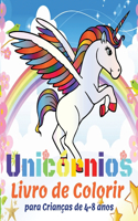 Unicórnios Livro de Colorir para Crianças de 4-8 anos: 50 Unicórnios Bonitos, Livros para colorir para miúdas - Kids Coloring Book Gift