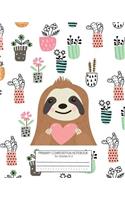 Primary Composition Notebook for Grades K-2: Sloth Picture Space for Drawing Handwriting Paper Dotted Kindergarten Composition Notebooks Children's Journal Writing
