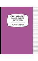 Calligraphy Guide Paper Notepad: Solid Purple, Calligraphy Guide Book For Lettering and Design Drawing Practice