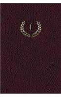 Monogram "I" Notebook: 150 page Journal Diary Notebook