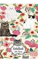 Cute Cat and Rose: Notebook Journal Diary