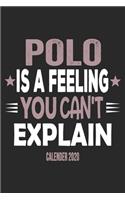 Polo Is A Feeling You Can't Explain Calender 2020: Funny Cool Polo Calender 2020 - Monthly & Weekly Planner - 6x9 - 128 Pages - Cute Gift For Polo Players, Coaches, Enthusiasts, Teams, Fans