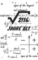 2116 Jahre alt: 46. Geburtstag Liniertes Mathe Wurzel Geburtstags Notizbuch oder Gästebuch Geschenk liniert - Journal mit Linien