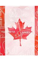 Composition Notebook: Canada Flag Theme College Ruled Lined Book (7.44 X 9.69)