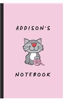 Addison's Notebook: Personalized Cat-Themed Notepad