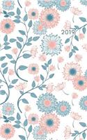 2019: Weekly Pocket Planner 2019 Calendar Organizer Agenda (January to December) Pink Teal Floral