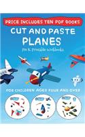 Pre K Printable Workbooks (Cut and Paste - Planes)