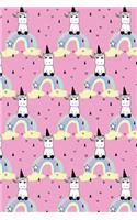 Bullet Journal Notebook Little Unicorns on Rainbows Pattern 2: 112 Page Numbered Dot Grid Bullet Journal with Index Pages and Key Pages in Portable 6 X 9 Size.