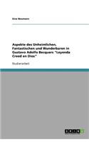 Aspekte des Unheimlichen, Fantastischen und Wunderbaren in Gustavo Adolfo Becquers Leyenda Creed en Dios