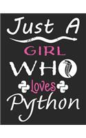 Just A Girl Who Loves Python: Internet Address & Password Logbook For Pythons Lovers