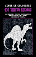 100 animaux mignons - Livre de coloriage - 100 dessins d'animaux Zentangle avec des motifs de style henné, cachemire et mandala