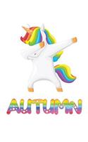 Autumn: Autumn 6x9 Journal Notebook Dabbing Unicorn Rainbow