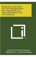 Research History Of The Department Of Chemistry In The University Of Pittsburgh