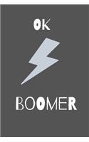 Ok boomer, College ruled composition notebook for millennials