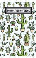 Cactus Wide Ruled Composition Notebook: Cactus Blank College Ruled Composition Notebook - 110 Pages - Pocket Size 6x9