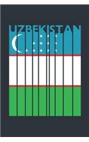 Vintage Uzbekistan Notebook - Uzbek Flag Writing Journal - Uzbekistan Gift for Uzbek Mom and Dad - Retro Uzbek Diary