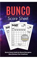 Bunco Score Sheets