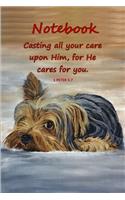 Notebook: Bible Verses Notebook - 1 Peter 5:7