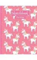 Sketchbook For Kids: Cute Unicorn Blank Paper Sketchbook With 120 Pages of 8.5"x11" for Drawing, Creative Doodling or Learning to Draw - Drawing Pad For Kids