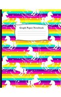 Graph Paper Notebook: Colorful Unicorn Pattern Quad Ruled 4 X 4 (.25
