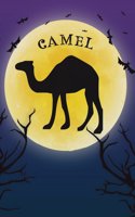 Camel Notebook Halloween Journal: Spooky Halloween Themed Blank Lined Composition Book/Diary/Journal For Camel Lovers, 6 x 9, 130 Pages, Full Moon, Bats, Scary Trees