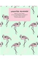 Undated Planner Monthly Large Format 8.5"x11" Chic Modern Life Scheduler: Pink Flamingo with Daily Habit Tracker and Motivational Quotes Thirteen Month Edition