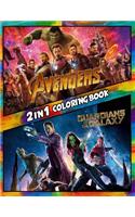 2 in 1 Coloring Book Avengers and Guardians of the Galaxy: Best Coloring Book for Children and Adults, Set 2 in 1 Coloring Book, Easy and Exciting Drawings of Your Loved Characters and Cartoons