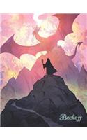 Beckett: Fantasy Wizard and Dragon Themed Book Personalized with Name Including 105 Lined Pages That Can Be Used as a Journal or Notebook to Write in