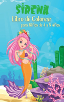 Sirena Libro de Colorear para Niños de 4 a 8 Años