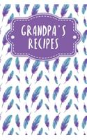 Grandpa's recipes: Recipe book to fill in - Design: Feathers