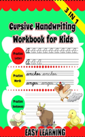 cursive handwriting workbook for Kids, easy learning