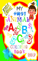 My First Animal ABC Coloring Book: Full Color Animal Coloring Book for Kids, Ages 4-8, Great For Learning and Coloring with 26 Beautiful Hand Draw Animal Illustrations