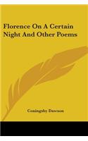 Florence On A Certain Night And Other Poems
