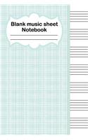 Blank music sheet notebook