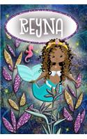 Mermaid Dreams Reyna: Wide Ruled Composition Book Diary Lined Journal