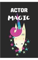 Actor Magic: Blank Lined Unicorn Notebook Journal