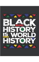 Notebook: Black History Is World History Panthers Pride Journal & Doodle Diary; 120 Squared Grid Pages for Writing and Drawing - 8.5x11 in.