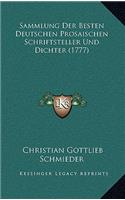Sammlung Der Besten Deutschen Prosaischen Schriftsteller Und Dichter (1777)