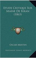 Etude Critique Sur Maine de Biran (1863)