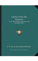 Catalog Ueber Die Dupletten