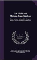 Bible And Modern Investigation